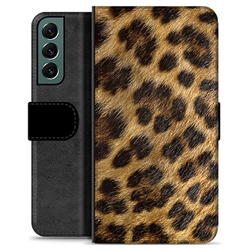 Samsung Galaxy S22+ 5G Premium Flip Cover med Pung - Leopard