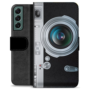 Samsung Galaxy S22+ 5G Premium Flip Cover med Pung - Retrokamera