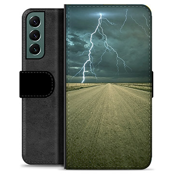 Samsung Galaxy S22+ 5G Premium Flip Cover med Pung - Storm
