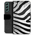 Samsung Galaxy S22+ 5G Premium Flip Cover med Pung - Zebra
