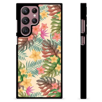 Samsung Galaxy S22 Ultra 5G Beskyttende Cover - Lyserøde Blomster