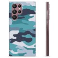 Samsung Galaxy S22 Ultra 5G TPU Cover - Blå Camouflage