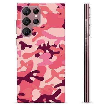 Samsung Galaxy S22 Ultra 5G TPU Cover - Pink Camouflage