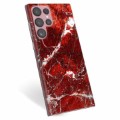 Samsung Galaxy S22 Ultra 5G TPU Cover - Rød Marmor