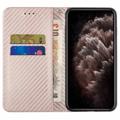 Samsung Galaxy S23 5G Pung Cover - Karbonfiber - Rødguld