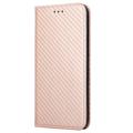 Samsung Galaxy S23 5G Pung Cover - Karbonfiber - Rødguld