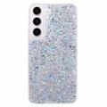 Samsung Galaxy S23 Glitter Flakes TPU Cover - Sølv