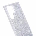 Samsung Galaxy S23 Ultra Glitter Flakes TPU Cover - Sølv