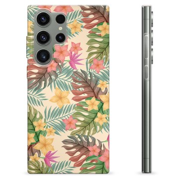 Samsung Galaxy S23 Ultra 5G TPU Cover - Lyserøde Blomster