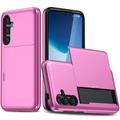 Samsung Galaxy S24 FE Hybrid Cover med Glidekortholder - Hot Pink