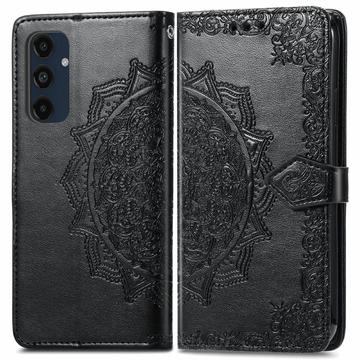 Samsung Galaxy S24 FE Mandala Series Etui med Pung - Sort