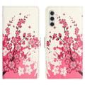 Samsung Galaxy S24 FE Style Series Pung Taske - Pink Blomster