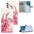 Samsung Galaxy S24 FE Style Series Pung Taske - Pink Blomster