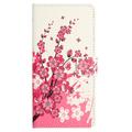 Samsung Galaxy S24 FE Style Series Pung Taske - Pink Blomster