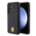 Samsung Galaxy S24 Ferrari Carbon Syet Bund Cover - Sort