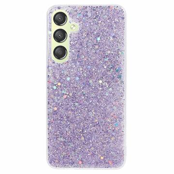 Samsung Galaxy S24 Glitter Flakes TPU Cover - Lilla