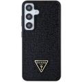 Samsung Galaxy S24 Guess Rhinestones Triangle Metal Logo Cover - Sort