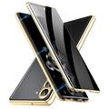 Samsung Galaxy S24 Magnetisk Cover med Hærdet Glas - Privatliv (Open Box - Bulk Tilfredsstillelse) - Guld