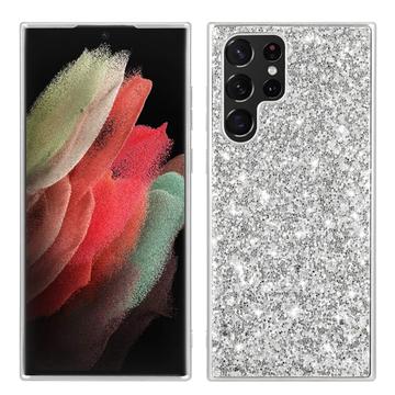 Samsung Galaxy S24 Ultra Glitter Series Hybrid Cover - Sølv