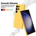 Samsung Galaxy S24 Ultra Liquid Silikone Cover med Strop - Gul