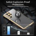 Samsung Galaxy S24 Ultra Magnetisk Cover med Hærdet Glas - Privatliv - Grøn