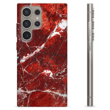 Samsung Galaxy S24 Ultra TPU Cover - Rød Marmor