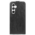 Samsung Galaxy S24 Vertikal Flip Taske med Kortholder - Sort