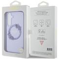 Samsung Galaxy S24+ Guess IML Flowers Wreath Cover - MagSafe-kompatibel - lilla