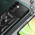 Samsung Galaxy S24+ Roterende Ring Hybrid Cover med Kameraskjold - Sort