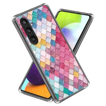 Samsung Galaxy S24+ Stilfuld Ultra-Slim TPU Cover - Regnbue Rhombus