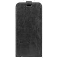 Samsung Galaxy S25 Vertikal Flip Taske med Kortholder - Sort