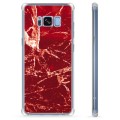 Samsung Galaxy S8 Hybrid Cover - Rød Marmor