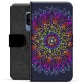 Samsung Galaxy S9+ Premium Flip Cover med Pung - Farverig Mandala