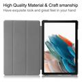 Samsung Galaxy Tab A9+ Tri-Fold Series Smart Folio Cover - Hvid Blomster