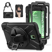 Samsung Galaxy Tab Active 3/Tab Active5 Heavy Duty 360 Cover med Håndrem - Sort