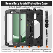 Samsung Galaxy Tab Active 3/Tab Active5 Heavy Duty 360 Cover med Håndrem - Sort