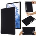 Samsung Galaxy Tab S10 Ultra Liquid Silikone Cover med Strop - Sort