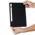 Samsung Galaxy Tab S10 Ultra Liquid Silikone Cover med Strop - Sort