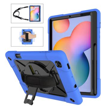 Samsung Galaxy Tab S6 Lite 2020/2022/2024 Heavy Duty 360 Cover med Håndrem - Blå