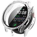 Samsung Galaxy Watch7 Rhinestone Dekorative Cover med Skærmbeskyttelse - 40mm - Gennemsigtig hvid