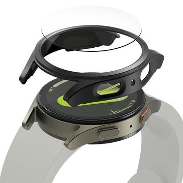 Samsung Galaxy Watch7 Ringke Slim & Glass TPU cover med skærmbeskytter - 40mm - Titan Sort