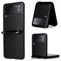 Samsung Galaxy Z Flip3 5G Cover med Rem - Karbonfiber - Sort