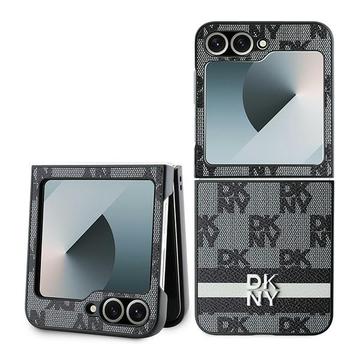 Samsung Galaxy Z Flip6 DKNY Ternet Mønster og Stribe Cover - Sort