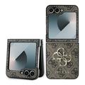 Samsung Galaxy Z Flip6 Guess 4G Big Metal Logo Hybrid Cover - Brun