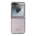 Samsung Galaxy Z Flip6 Guess Glitter Flakes Metal Logo Hybrid Cover - Pink