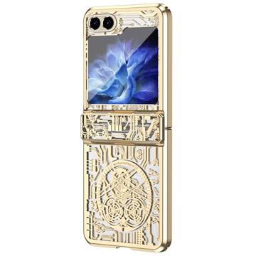 Samsung Galaxy Z Flip6 Mechanical Legend Galvaniseret plastik cover - Guld