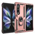 Samsung Galaxy Z Fold4 Hybrid Cover med Metal Stativ - Rødguld