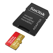 SanDisk Extreme microSDXC UHS-I U3 hukommelseskort SDSQXAH-064G-GN6AA - 64 GB