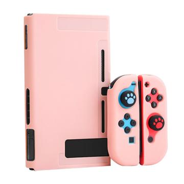 Ridsefast docking-etui til Nintendo Switch-konsol Blødt silikone-joystick-beskyttelsescover - Pink