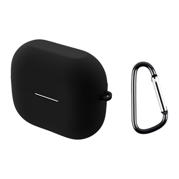 Samsung Galaxy Buds3/Buds3 Pro Silikone Cover med Karabinhage - Sort